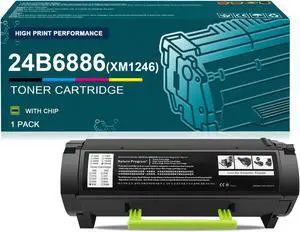 24B6886 XM1246 Toner Cartridge Compatible for Lexmark M1246 XM1246 Printers, High Yield 21000 Pages, with Chip High-Definition Printing (1 Pack Black)