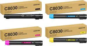 C8030 Toner Cartridge High Yield 006R01701 006R01704 006R01697 006R01700 Replacement for Xerox AltaLink C8030 C8035 C8045 C8055 C8070 Printer Ink 4-Pack (Black Cyan Magenta Yellow)