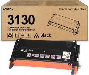 3130 Black Toner Cartridge Replacement for 330-1198 with Dell 3130 3130CN 3130CND Printers.(1-Pack)