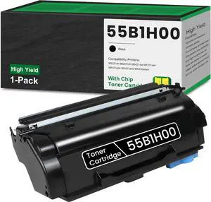 55B1H00 Black High Yield Toner 15,000 Pages Remanufactured 55B1H00 Replacement for Lexmark 55B1H00 Toner for MS331dn MS431dn MS431dw MX331adn MX431adn MX431adw MX432adwe Printer, 1-Pack