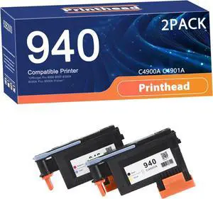 940 C4900A C4901A Compatible Printhead Replacement for HP Printers to Use with Officejet Pro 8000 8500 8500A 8500A Plus 8500A Printer,Long-Lasting and Accurate 1set