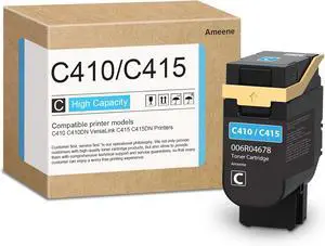 C410/C415 Cyan Toner Cartridge 1 Pack - 006R04678 Toner Cartridge Replacement for C410 C410DN VersaLink C415 C415DN Printer C410/C415 Cyan Toner Cartridge 1 Pack - 006R04678 Toner Cartridge Replacement for C410 C410DN VersaLink C415 C415DN Printer