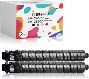 hehua Compatible IM C4500 IM C6000 Toner Cartridge IMC4500 IMC6000 (2 Black,33,000 Pages) Replacement for Ricoh IM C4500 IM C6000 Toner Cartridge 842279 842280 842281 842282 (2 Pack,Black)