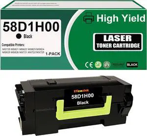 58D1H00 Black High Yield Toner Cartridge Compatible for MS725dvn MS821dn MS822de MS823dn MS825dn MS826de MX721ade MX721adhe MX722ade MX722adhe MX822ade MX822adxe MX826ade MX826adxe Printers