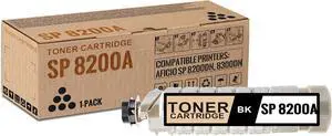 1 Pack SP 8200A Black Toner Cartridge | Replacement for Ricoh SP 8200A Work with Aficio SP 8200DN 8300DN | 820076 1 Pack SP 8200A Black Toner Cartridge | Replacement for Ricoh SP 8200A Work with Aficio SP 8200DN 8300DN | 820076