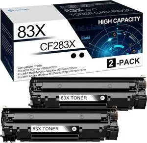 83X Toner Cartridge High Yield (2 Pack, Black) Compatible 83X CF283X Toner Cartridge - Replacement for HP Pro M201dw M201d M201n Pro MFP M225dn M225dw M225rdn M225nw M225 Printers