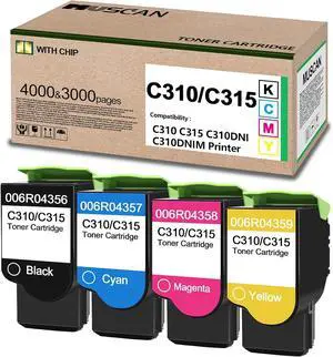 C310 C315 High Yield Toner Cartridges Compatible for 006R04356 006R04357 006R04358 006R04359 Replacement for Xerox C310 C310DNI C310DNIM C315 C315DNI Printer Black Magenta Yellow Cyan 4 Pack