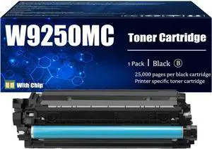 W9250MC Black Toner Cartridges Work for HP Laserjet Enterprise Flow MFP X57945dn Printer