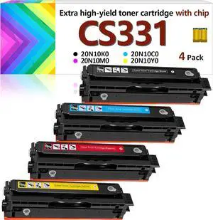 20N10K0,20N10C0,20N10M0,20N10Y0 Toner Cartridge(with chip) for Lexmark CS331dw CS431dw CX331adwe CX431adw Printer,1,500 Pages High Yield Ink Cartridge Compatible 20N1HK0,20N1XK0 4-Color Set (4 Pack)