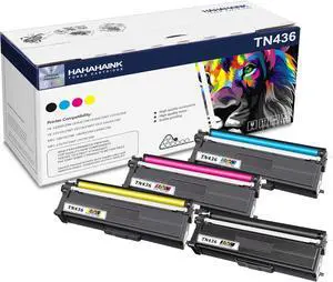 4 Pack TN436 BK/C/M/Y Toner Cartridge Replacement for Brother HL-L8260CDW L8360CDW L8360CDWT L9310CDW L9310CDWT L9310CDWTT DCP-L8410CDW MFC-L8610CDW L8690CDW L8900CDW L9570CDWT Printer(1BK+1C+1M+1Y)