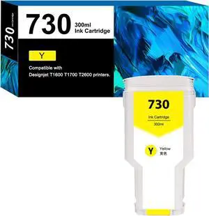 730 Ink Cartridges Replacement for DesignJet T1600 T1700 T2600 Printer Ink Yellow P2V70A 300ml 730 Ink Cartridges Replacement for DesignJet T1600 T1700 T2600 Printer Ink Yellow P2V70A 300ml