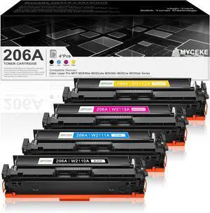 206A Toner Cartridge Replacement for HP 206A Toner for Color Laser Pro MFP M283fdw M283cdw M283fdn M282nw Series Printer (4 Pack,Black W2110A,Cyan W2111A,Magenta W2113A,Yellow W2112A)