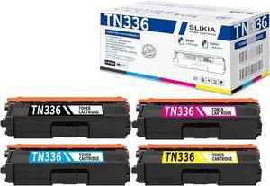4 Pack TN336 TN-336 1BK/1C/1M/1Y Toner Cartridge, Replacement for Brother TN336BK TN336C TN336M TN336Y High Yield Toner HL-L8250CDN L9200CDW MFC-L8600CDW 9460CDN DCP-9050CDN 9055CDN L8400CDN Printer