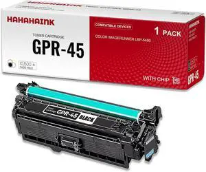 High Yield 10,500 Pages Compatible GPR45 Toner Cartridge Replacement for Canon GPR-45 Black (with chip) to use with Color imageRUNNER LBP-5480 (1BK)
