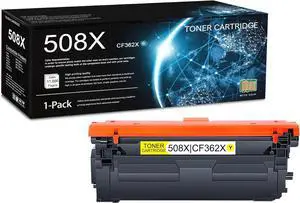 1 Pack 508X Yellow Toner Cartridge (with Chip) | Replacement for HP 508X Work with M553n M553x M552dn M553dh M553dn MFP M577z MFP M577f MFP M577c MFP M577dn MFP M577cm MFP M577dnm | CF362X