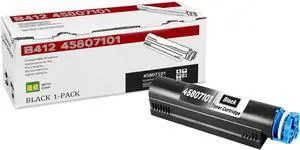 1-Pack B412 45807101 High Yield Black Toner Cartridge, Replacement for OKI B412 45807101 for B412 B432dn B512dn MB472w MB492 MB562w Printer