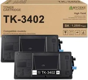 2 Pack TK3402 Toner Cartridge : TK-3402 TK 3402 Toner Replacement for Kyocera ECOSYS PA4500x MA4500ix MA4500ifx Laser Printer, Each 12,500 Pages (1T0C0Y0US0)