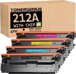 Full Set 212A Toner Cartridges for HP M554 M555 | 4-Pack Includes Black, Cyan, Magenta, Yellow | High-Yield Replacement | Compatible with Color Enterprise M554dn, M555dn/x, MFP M578 Series
