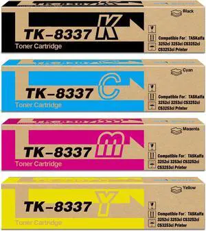 SkyPrint 4-Pack TK-8337 TK8337 Toner Cartridge Black Magenta Cyan Yellow Compatible with Kyocera TK-8337K TK-8337C TK-8337M TK-8337Y Use for TASKalfa 3252ci 3253ci CS3252ci CS3253ci Printer