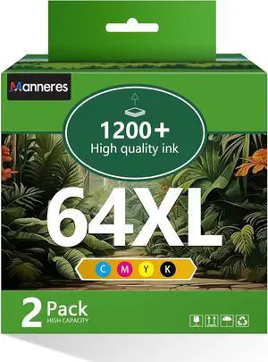 64XL Ink Cartridge Black/Color Combo Replacement for HP 64 64XL Fit for Envy Photo 7855 7858 7155 7120 6252 6255 7800 7100 7158 7164 Tango X Printer