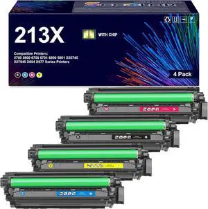 213 213X Toner Cartridge High Capacity W2130X W2131X W2132X W2133X Toner Cartridge Replacement for HP 213X Toner Works Enterprise 5700 5800 6700 6701 6800 6801 X55745 X57945 X654 X677 Series Printers