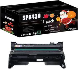 Compatible for Ricoh SP6430 Drum Unit Work for Ricoh SP 6430DN Printers, with Chip, High Yield 25000 Pages, Clear Printing (1 Pack Black)