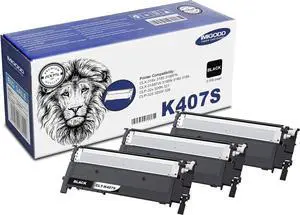 CLT-K407S Black Toner Cartridge (with Chip) Replacement Compatible for Samsung CLX-318x Series 3185 3185FN 3185FW 3185N 3180 3186 CLP-32x Series 320N 321 325 325W 326 Printers (3BK)