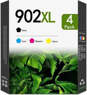 902XL Ink Cartridges Combo Pack (4-Pack, Black/Cyan/Magenta/Yellow) Compatible 902XL 902 Ink Cartridges Replacement for HP Officejet Pro 6978 6968 6974 6975 6960 Officejet 6951 6954 6956 6958 Printers