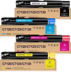LeciRoba C7120 C7125 C7130 High Capacity Toner Cartridge Replacement for Xerox VersaLink C7120 C7125 C7130 Printer (4-Pack, 006R01824 006R01825 006R01826 006R01827)