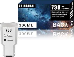 738 Ink Cartridge for 738 Photo Matte Black Ink Cartridge Works for DesignJet T850 & T950 Wide Format Printer plotters (300ml)