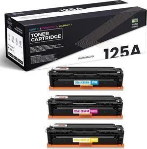 Compatible Toner Cartridge Replacement for HP 125A | CB541A CB543A CB542A C/M/Y (with chip) to use with Color CP1215 Printer (CC376A) CP1518ni Printer (CC378A) CP1515n Printer (CC377A) (1C/1M/1Y)