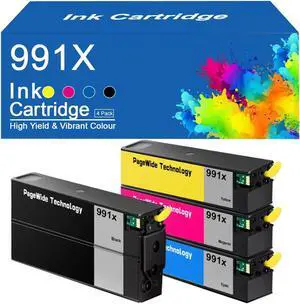 991X Ink Cartridges Compatible for HP 991X BK 991X C 991X M 991X Y Ink Cartridges Work for HP PageWide 777z 772dn 750dw 774dn 774dns 779dn 779dns 755dn Printers