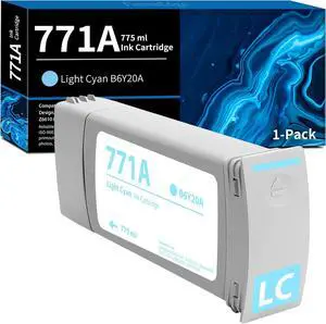 771 771A Light Cyan Ink Cartridge 775ml 1-Pack B6Y20A Ink Replacement for HP 771 771A Ink for DesignJet Z6200 Z6600 Z6610 Z6800 Z6810 Printer Ink