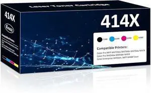 414X Toner Cartridges 4 Pack Compatible with HP 414A 414X Toner Works for Pro MFP M479fdw M454dw M454dn M455dn Printer (1BK+1C+1M+1Y)