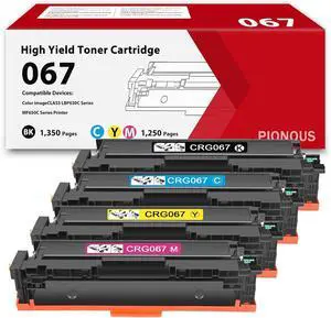 067/067H Toner Cartridge 4-Pack (Black, Cyan, Magenta, Yellow) - Replacement for Canon CRG067, Compatible with imageCLASS MF654Cdw MF656Cdw MF653Cdw MF650C MF652Cdw & LBP632Cdw Printers