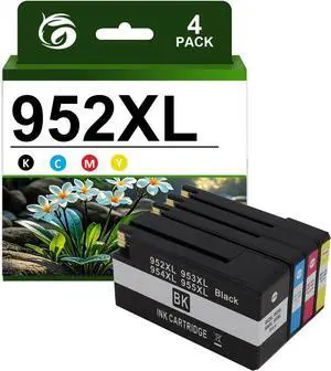 952XL Ink Cartridges Replacement for HP 952XL 952 XL Ink Cartridge Combo Pack Compatible for HP OfficeJet Pro 7720 7730 7740 8210 8216 8218 8702 8710 8715 8718 Printers, 4 Pack(KCMY)