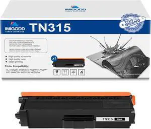 1-Pack TN315 Black Toner Cartridge Replacement for Brother High Capacity 6,500 Pages with HL-4150CDN 4140CW 4570CDW 4570CDWT MFC-9640CDN 9650CDW 9970CDW Printer