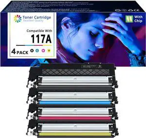 117A Toner Cartridges Compatible for HP 117A W2070A W2071A W2072A W2073A Toner Replacement for HP Color Laser MFP 150a 150nw 178nwg 178nw 179fwg 179fnw Printers