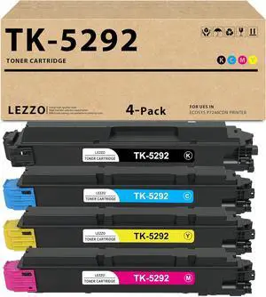 Lezzo TK-5292 Toner Cartridge 4-Pack High Yield TK-5292K TK-5292C TK-5292M TK-5292Y Toner Replacement for Kyocera TK5292 Toner for ECOSYS P7240cdn Printer (Black Cyan Magenta Yellow)