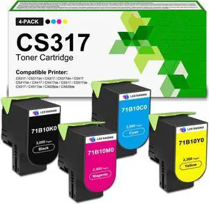 CS317 CX317 Toner Cartridges Compatible with Lexmark CX317 CS317 CS417 CX417 CS517 CX517 Printers, 71B0010 Toner Replacement for Lexmark CX317dn CS317dn CS417dn CS517de CX517de Cartridge