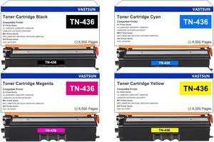 TN436 High Yield Toner 4-Pack Compatible for TN 436 TN433 TN431 Toner Cartridge Compatible for HL-L8360CDW MFC-L8900CDW HL-L8260CDW MFC-L8610CDW MFC-L8690CDW MFC-L9570CDW Printer, CMYK