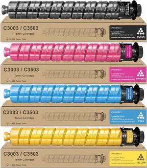 MP C3003 C3503 Toner Cartridge Set Compatible for Ricoh Aficio Lanier Savin MP C3003 C3503 C3004 C3504 Printers Replacement for Ricoh 841813 841814 841815 841816 ( 4 Pack, CMYK )