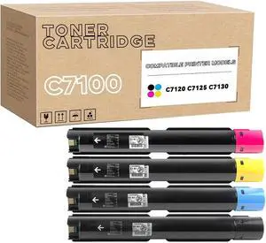 C7100 Series Toner Cartridge 006R01824 006R01825 006R01826 006R01827 Compatible for Xerox VersaLink C7120 C7125 C7130 Printer (31,000 Page Yield) 4Pack