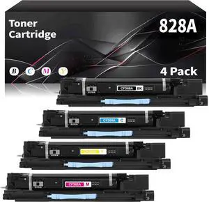 828A Drum Unit Compatible with 828A CF358A High Capacity Drum Units Replacement for HP Color Laserjet Enterprise Flow MFP M880z M880z+ M855x+ M855xh M855dh M880 M855 Printers 4P(BK/C/M/Y)