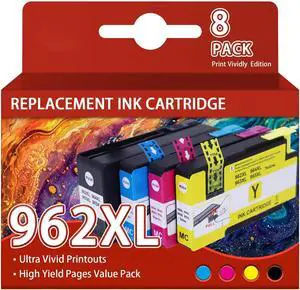 962XL High Yield Color Combo Ink Cartridges Compatible for HP OFFICEJET 9012 9012E OFFICEJET PRO 9010 9010E 9012 9013 9014 9015 9015E 2 Set