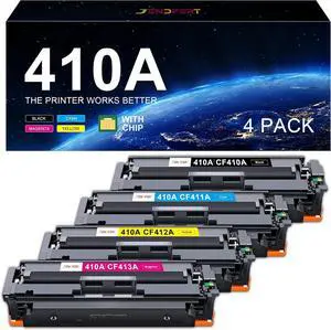 410A Toner Cartridge with Chip - Replacement for HP 410A 410X Toner Cartridge High Yield to Use with Color Pro MFP M477fnw M477fdw M477fdn M452dn M452dw M452nw Printer (BK/C/Y/M) 4 Pack