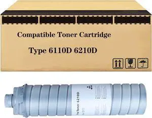 Type 6110D 6210D Replacement Toner Cartridges, Compatible for Ricoh MP5500 MP6000 SP9100 AP900 MP6002 MP7502 MP8001 MP9001 IM7000 IM8000 Printers 1 Black