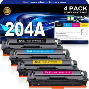 204A Toner Cartridge Replacement for HP 204A Toner Cartridges 4 Pack CF510A CF511A CF512A CF513A use with Color Laser Jet Pro MFP M180nw M180n M181fw M154a M154nw Printer (Black Cyan Yellow Magenta)