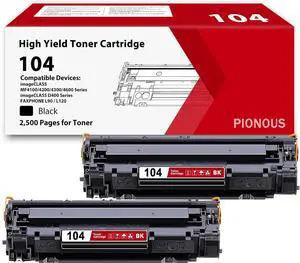 2-Pack 104 Black Toner Cartridge Replacement for Canon CRG-104 - Compatible with imageCLASS D420 D480 MF4150 MF4150d MF4350d MF4270 MF4270dn MF4370dn MF4380dn Printer