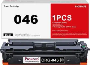 046 Black Toner (1-Pack) Compatible 046H Cartridge Replacement for Canon CRG-046 CRG-046H for ImageCLASS LBP654Cdw, MF731Cdw, MF733Cdw, MF735Cdw Printer